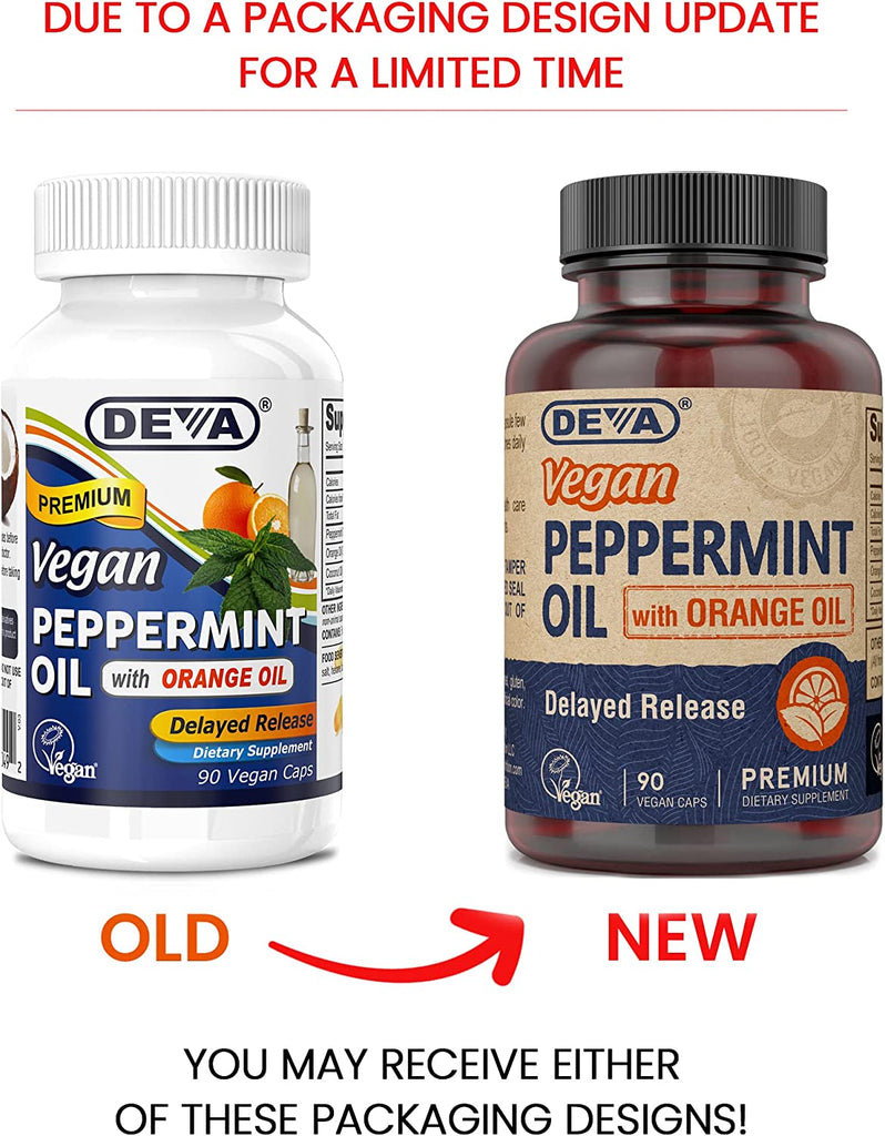 Deva Nutrition Vegan Peppermint Oil Delayed Release Capsules, 90 Count