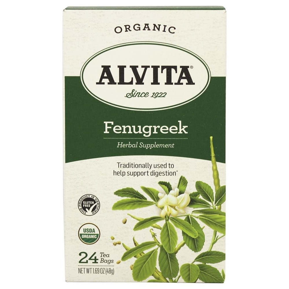 Alvita Teas Organic Herbal Tea Bags - Fenugreek - 24 Bags 2 Pack,ALVITA,OxKom