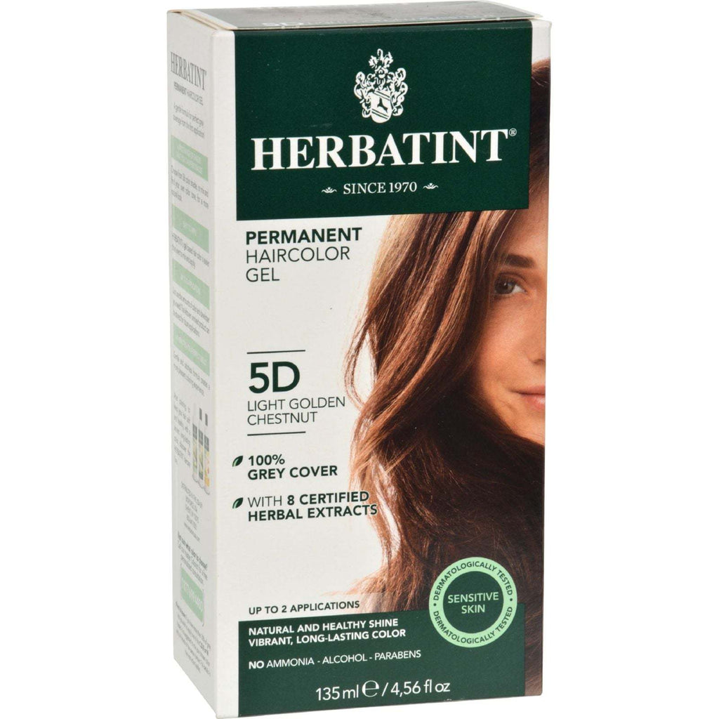 Herbatint Permanent Herbal Haircolour Gel 5D Light Golden Chestnut - 135 ml,HERBATINT,OxKom