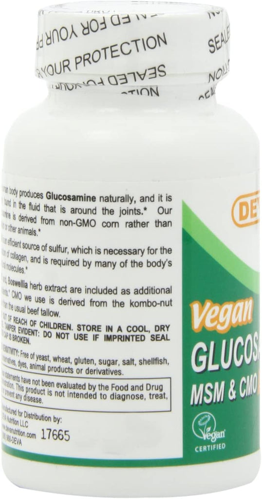 Deva Vegan Glucosamine MSM and CMO - 90 Tablets