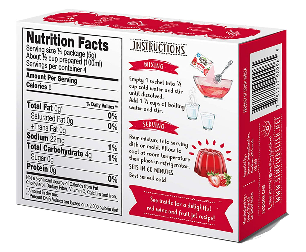 SIMPLY DELISH, JEL DSRT,STRAWBERRY .7OZ