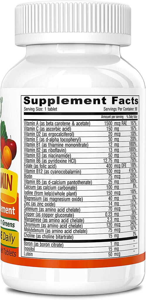 Deva Vegan Multivitamin and Mineral Supplement with Iron Free -- 90 Tablets