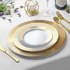 180- Piece White & Gold Plate Dinnerware Set - Large & Small White & Gold Party Plates with Gold Plastic Silverware, Forks, Spoons, Knives for 36 Guests