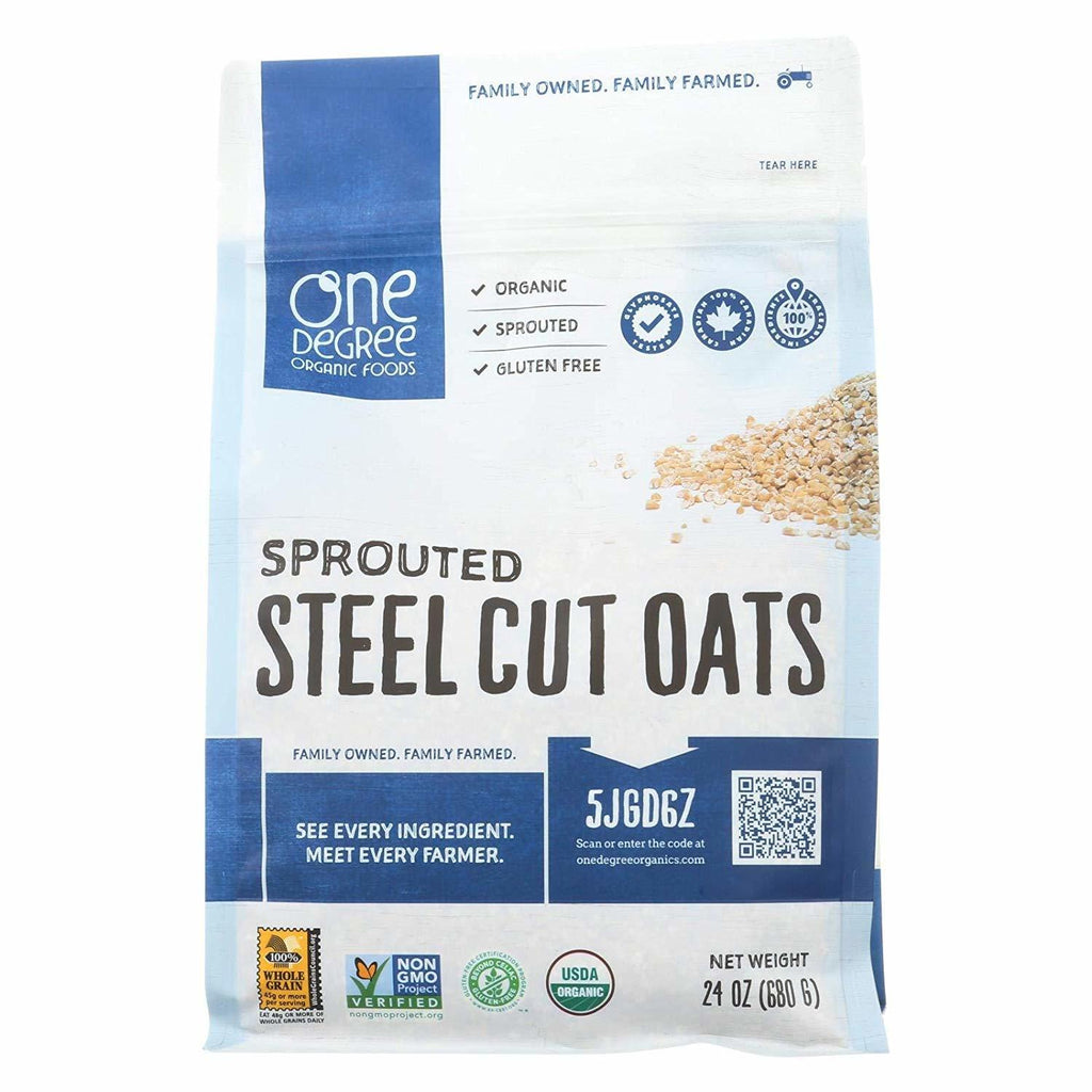 One Degree Organic Foods Oats Sprouted Steel Cut (24 Ounce),ONE DEGREE,OxKom