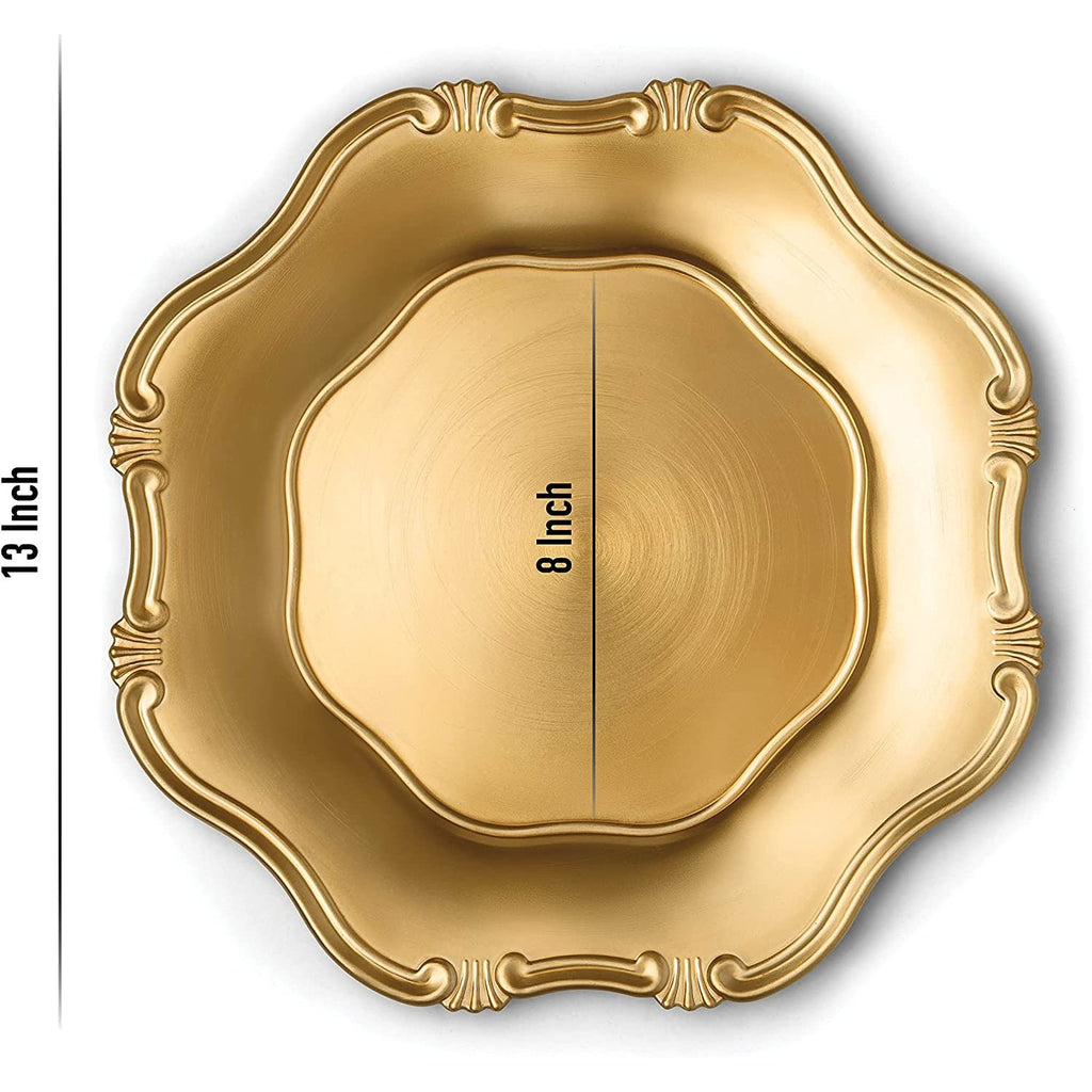 Gold Baroque Charger Plates 13",Chateau Fine Tableware,OxKom