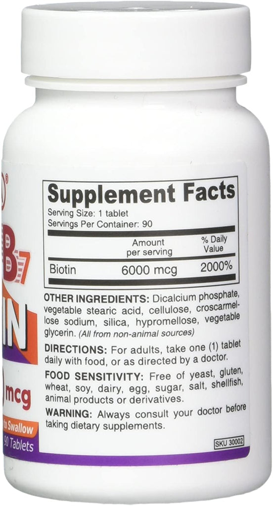 Deva Vegan Biotin - 6000 mcg 90 Tabs