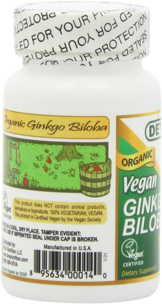 Deva Vegan Ginkgo Biloba - Organic 90 Tabs