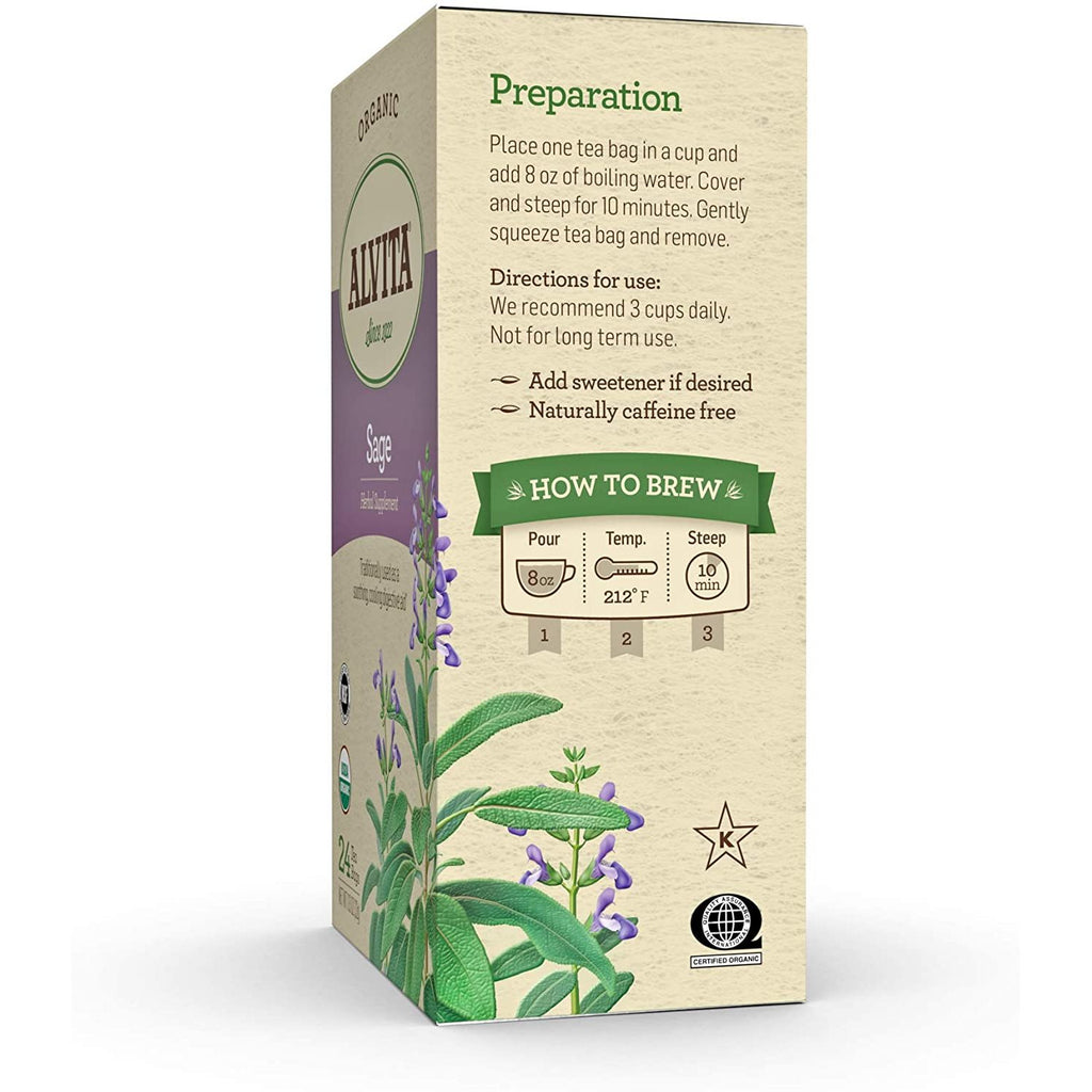 Alvita Teas Sage Tea - Organic - 24 Tea Bags,ALVITA,OxKom