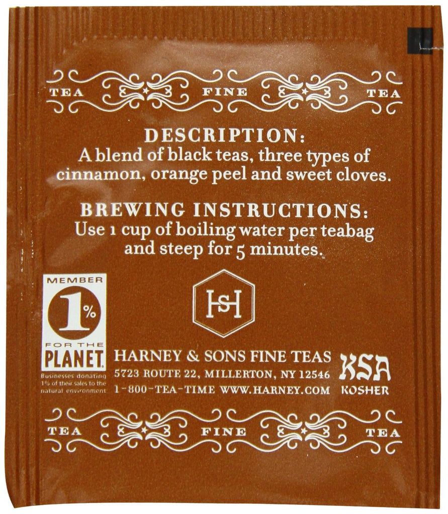 Harney & Sons Hot Cinnamon Spice Tea 3.57 oz 50 Tea Bags