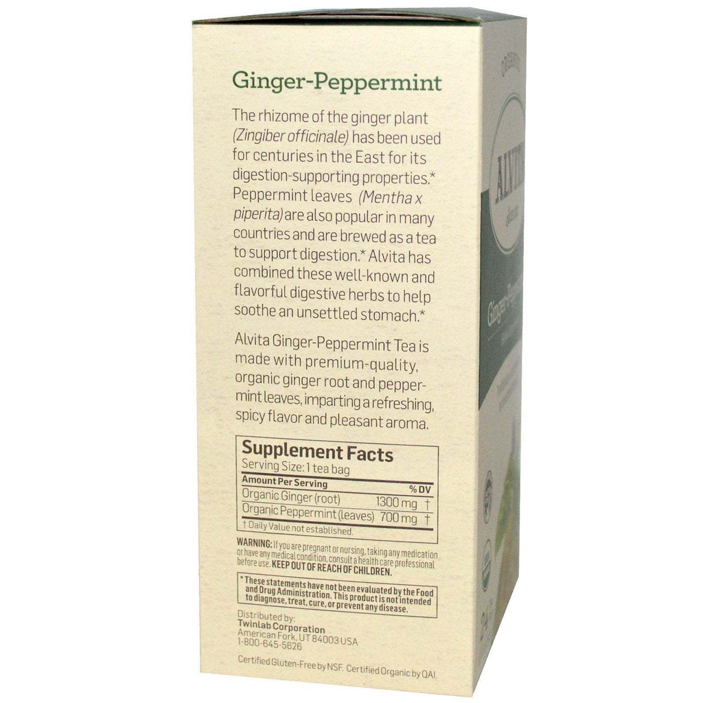 Alvita Teas Ginger-Peppermint Tea - Organic - 24 Tea Bags,ALVITA,OxKom