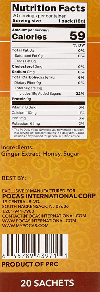 Pocas Honey Ginger Tea original (20 Bags)