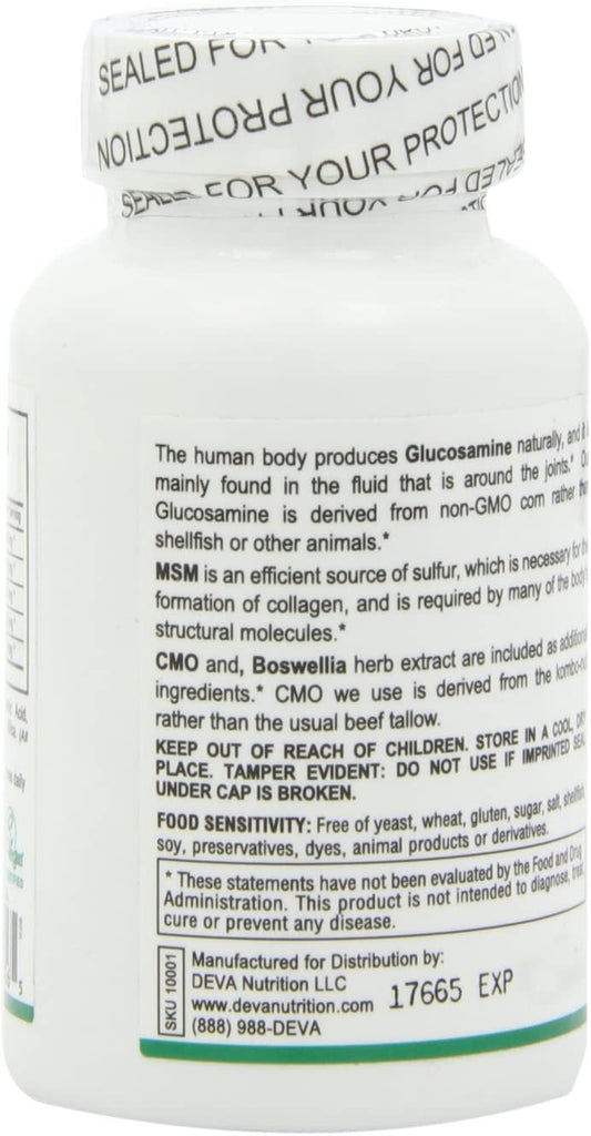 Deva Vegan Glucosamine MSM and CMO - 90 Tablets