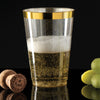 100 Gold Glitter Gold Rimmed Plastic Cups 14 Oz  Wine Glasses