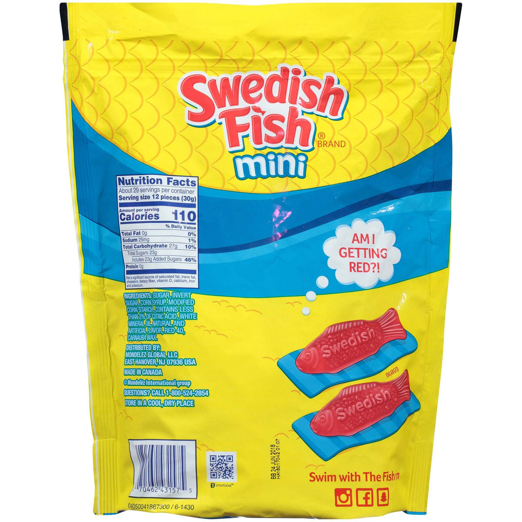 SWEDISH FISH Mini Soft & Chewy Candy, Family Size, 1.9 lb,Mondelez,OxKom