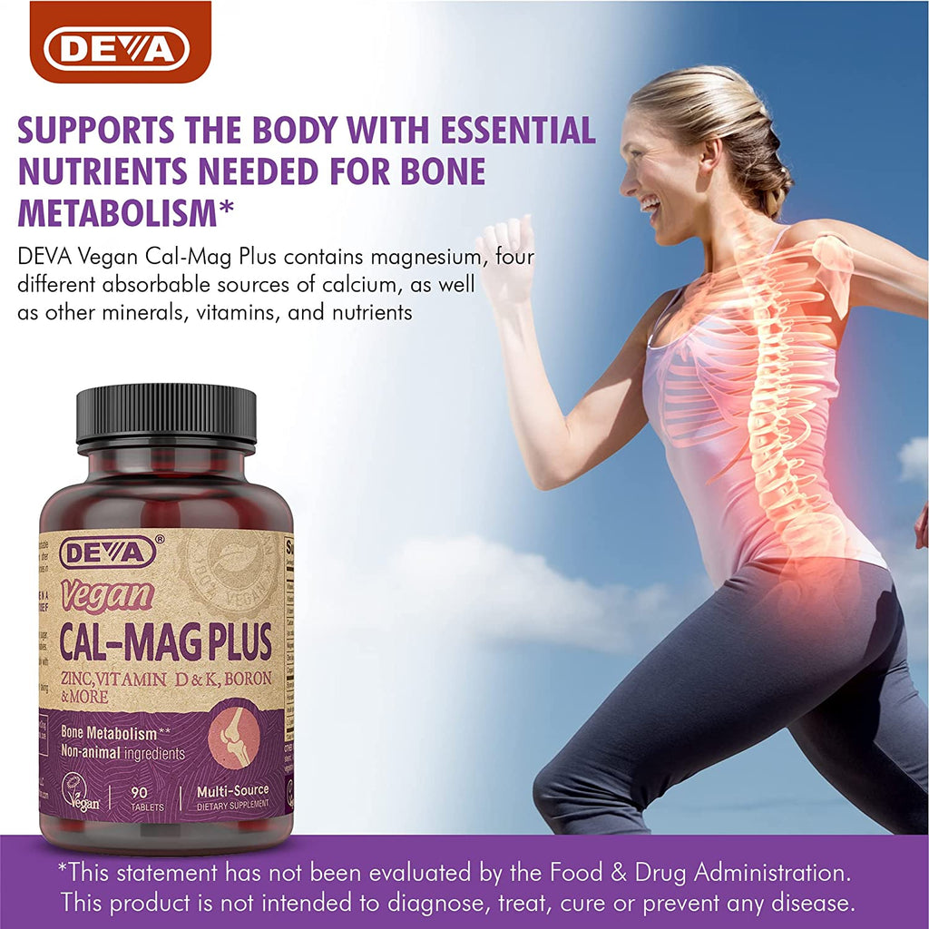 Deva Vegan Cal-Mag Plus - 90 Tablets 2 Pack