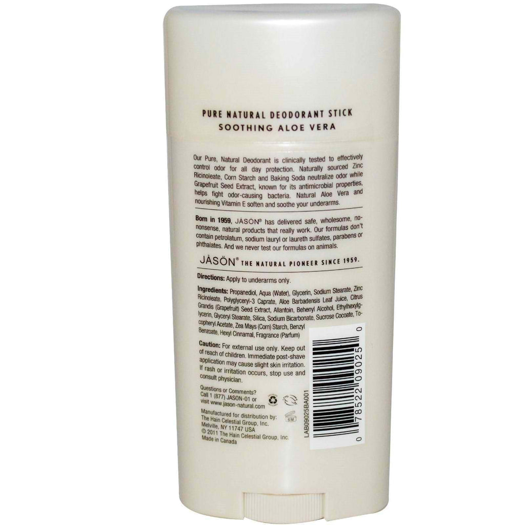 Jason Deodorant Stick Pure Natural Aloe Vera - 2.5 oz,JASON NATURAL PRODUCTS,OxKom