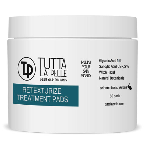 5% Glycolic Acid + 2% Salicylic Acid AHA BHA Acne Treatment 60 Pads,Tutta La Pelle,OxKom