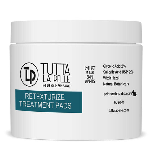 2% Glycolic Acid + 2% Salicylic Acid AHA BHA Acne Treatment 60 Pads,Tutta La Pelle,OxKom