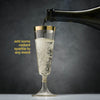 Plastic Champagne Flutes Disposable - Gold Glitter with a Gold Rim - [1 Box of 48] 4.5 Oz Premium Toasting Flutes, Elegant Stylish Mimosa Glasses for Weddings Anniversaries and Catered Events
