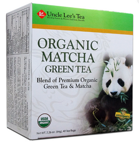 UNCLE LEE'S TEA, TEA,OG2,GREEN TEA MATCHA 40 BAG Pack of 6
