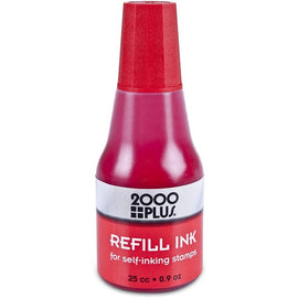 2000 PLUS Self-Inking Refill Ink, Red, .9 oz. Bottle,CONSOLIDATED STAMP,OxKom