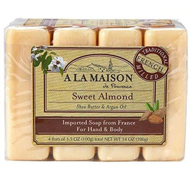 A LA MAISON, BAR SOAP,4 BARS,SWT ALMND 4/3.5 OZ,A LA MAISON,OxKom