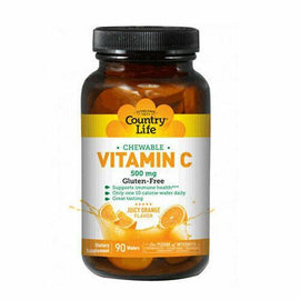 COUNTRY LIFE VITAMINS, VITAMIN C,WAFER,500 MG 90 CT,COUNTRY LIFE VITAMINS,OxKom