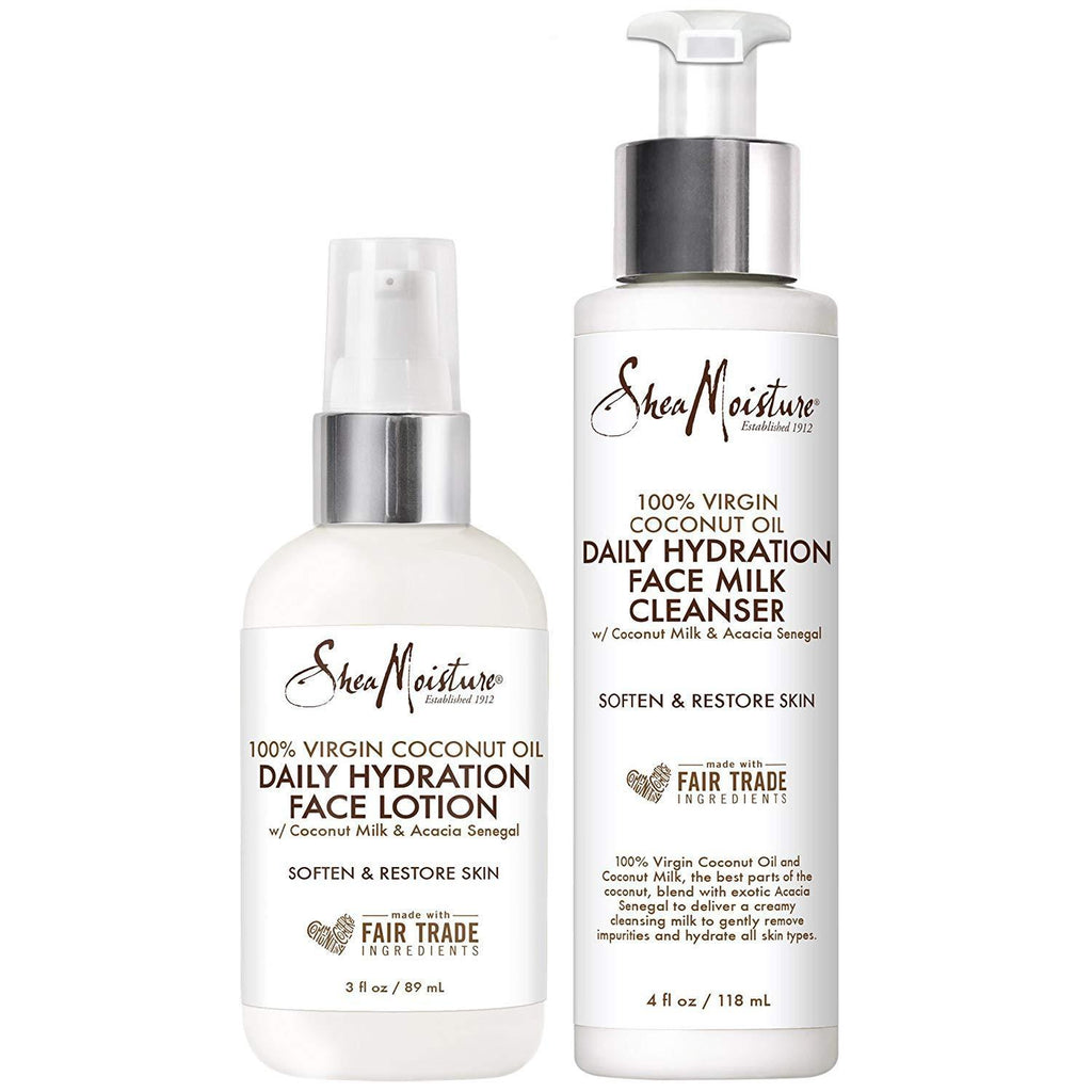 Daily Hydration Face Lotion 3 Ounce & Daily Hydration Face Milk Cleanser 4 Oz,SheaMoisture,OxKom