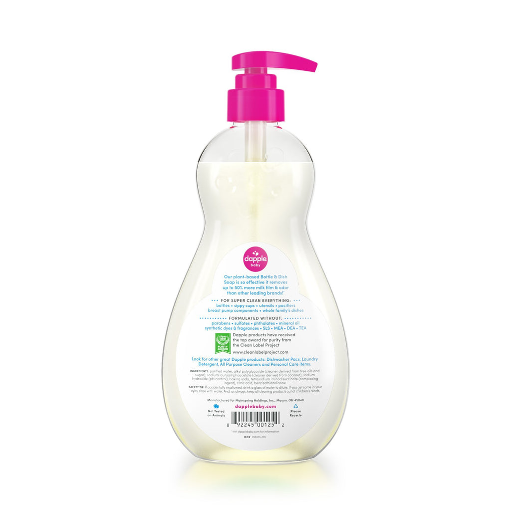 Dapple Baby Bottle and Dishwashing Liquid Fragrance Free - 16.9 fl oz,DAPPLE,OxKom