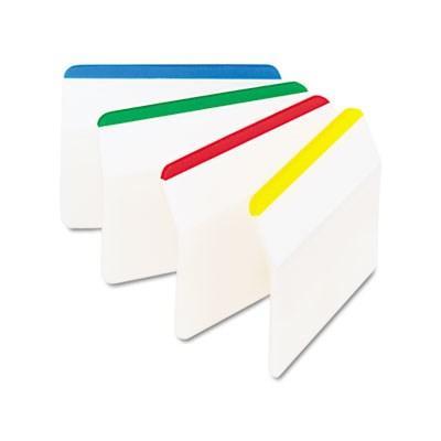 Durable Hanging File Tabs, 2 x 1 1/2, Striped, Assorted Colors,3M,OxKom