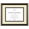 Gold-Trimmed Document Frame w/Certificate, Wood, 11 x 14, Black,DAX,OxKom