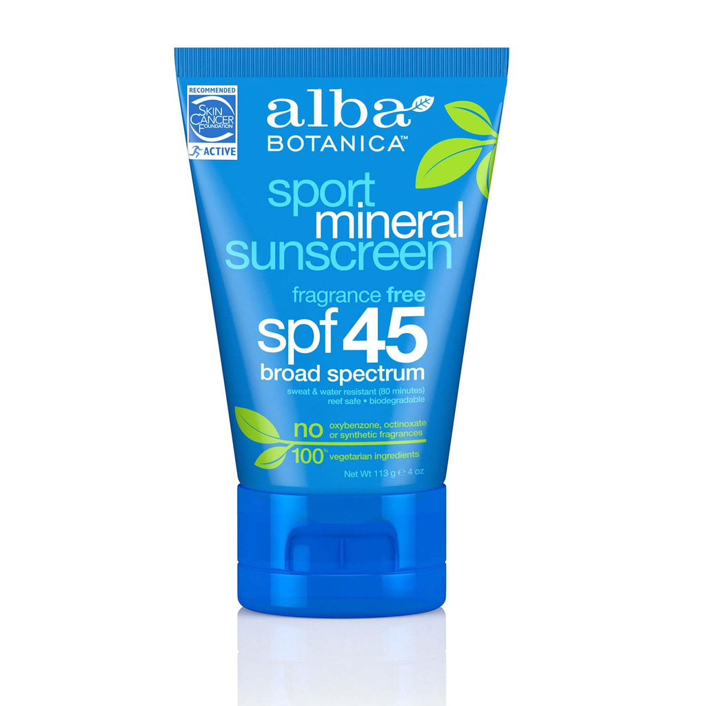 Alba Botanica Sunscreen - Sport Mineral SPF 45 - 4 oz,ALBA BOTANICA,OxKom