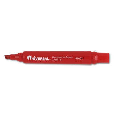 UNIVERSAL OFFICE PRODUCTS, Permanent Markers, Chisel Tip, Red, Dozen,UNIVERSAL OFFICE PRODUCTS,OxKom