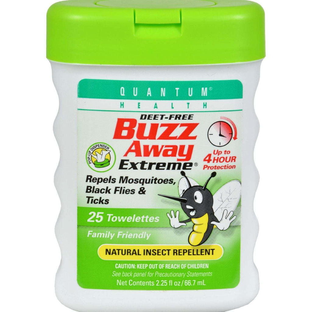 Quantum Buzz Away Extreme Repellent Pop-Up Dispenser 25 Towelettes,QUANTUM RESEARCH,OxKom