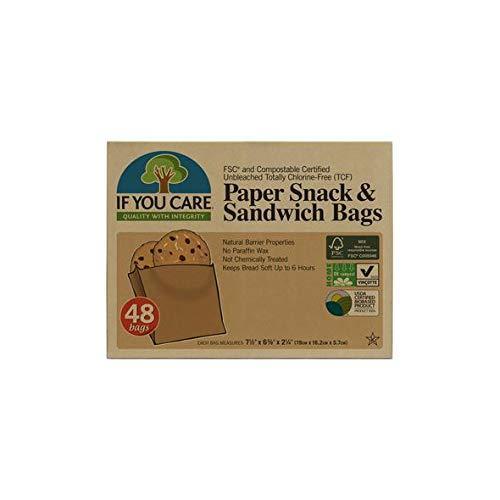 If You Care Bags - Snack and Sandwich - Paper - Unbleached -,IF YOU CARE,OxKom