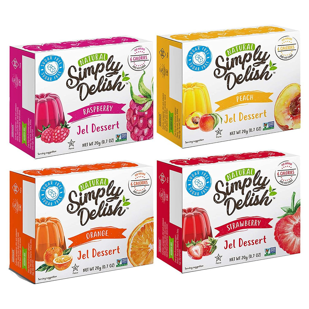 Simply Delish 4 Flavor Bundle, Raspberry, Peach, Strawberry, & Orange .7 Oz,OxKom,OxKom