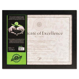 Solid Wood Photo/Document Frame, Easel Back, 8-1/2 x 11, Black,DAX,OxKom