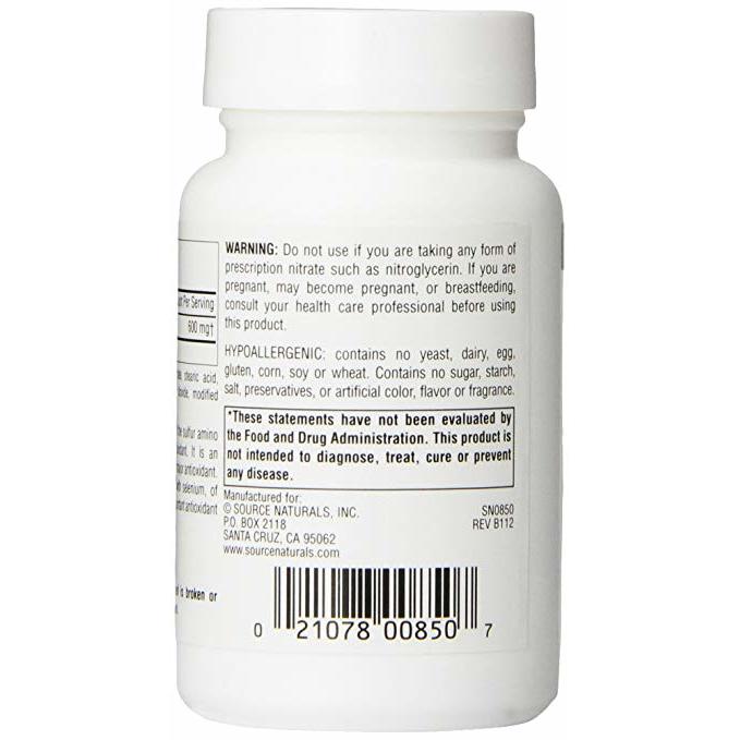 Source Naturals N-Acetyl Cysteine 600 mg 60 Tablet,Source Naturals,OxKom