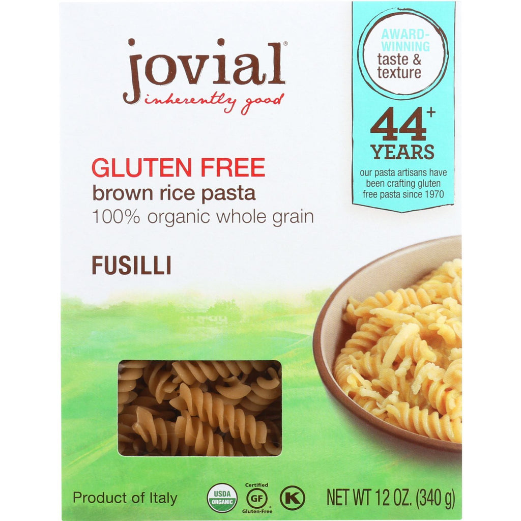 Jovial Pasta - Organic - Brown Rice - Fusilli - 12 oz -,JOVIAL,OxKom