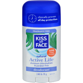 Kiss My Face Deodorant Natural Active Life Fragrance Free Aluminum Free 2.48 oz,KISS MY FACE,OxKom