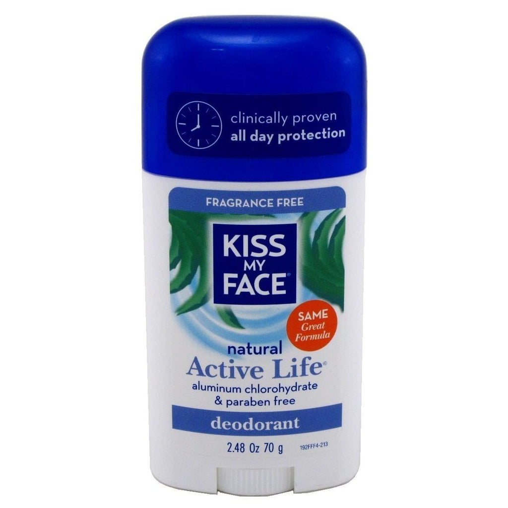 Kiss My Face Deodorant Natural Active Life Fragrance Free Aluminum Free 2.48 oz,KISS MY FACE,OxKom