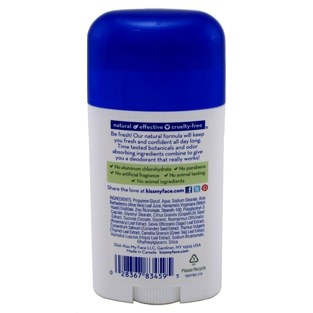 Kiss My Face Deodorant Natural Active Life Fragrance Free Aluminum Free 2.48 oz,KISS MY FACE,OxKom