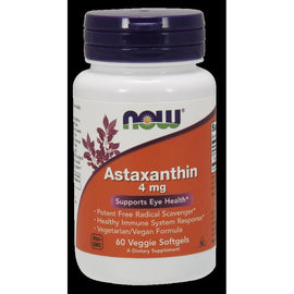 NOW Foods Astaxanthin 4 mg - 60 Veggie Softgels,NOW Foods,OxKom