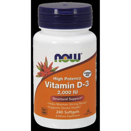 NOW Foods Vitamin D-3 2000 IU - 240 Softgels,NOW Foods,OxKom