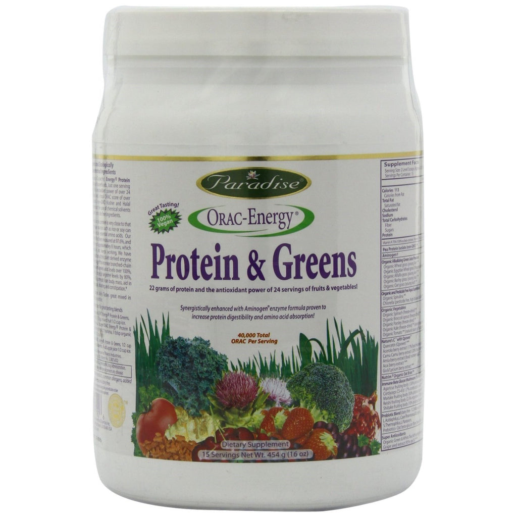 Paradise Herbs Orac Energy Protein Greens - 16 oz,PARADISE HERBS,OxKom