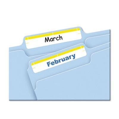Print or Write File Folder Labels, 11/16 x 3-7/16, White/Yellow Bar,AVERY,OxKom
