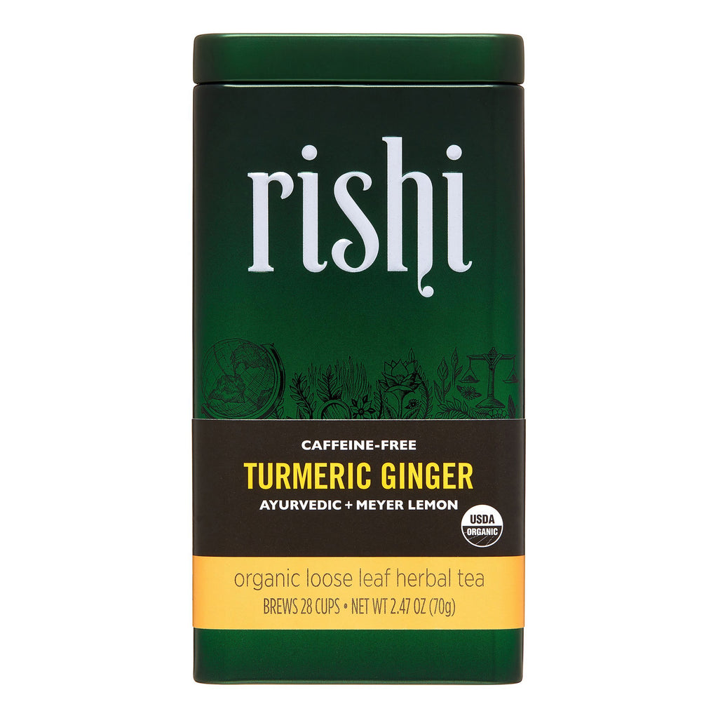 Rishi Tea Turmeric Ginger Caffeine-Free Organic Loose Leaf Herbal Tea 2.47 oz,RISHI,OxKom