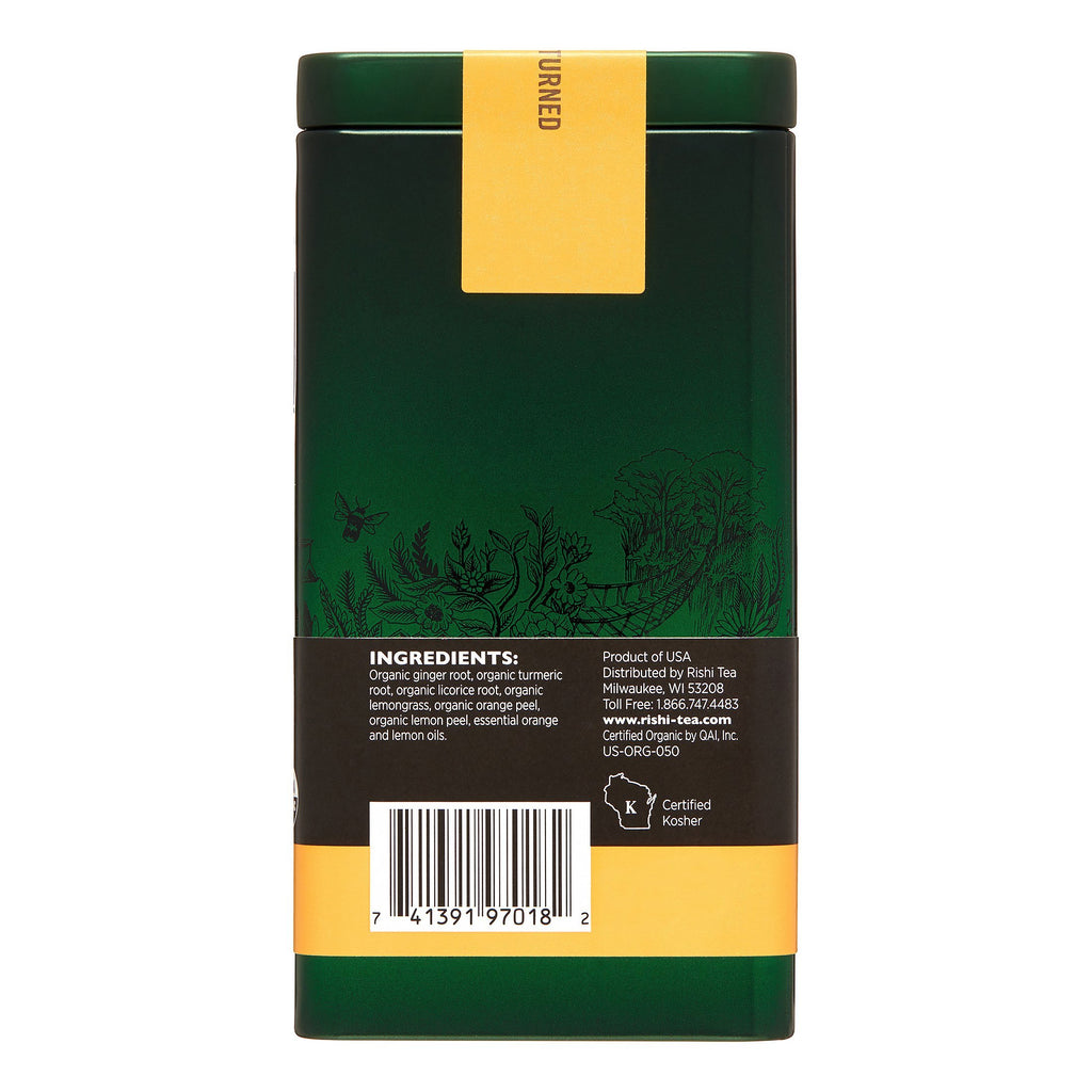 Rishi Tea Turmeric Ginger Caffeine-Free Organic Loose Leaf Herbal Tea 2.47 oz,RISHI,OxKom
