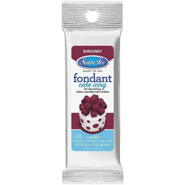 Satin Ice Burgundy Vanilla Fondant A 4.4oz,SATIN ICE,OxKom