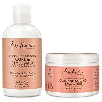 Shea Moisture Coconut & Hibiscus  Curl & Style Milk & Curl Enhancing Smoothie,SheaMoisture,OxKom